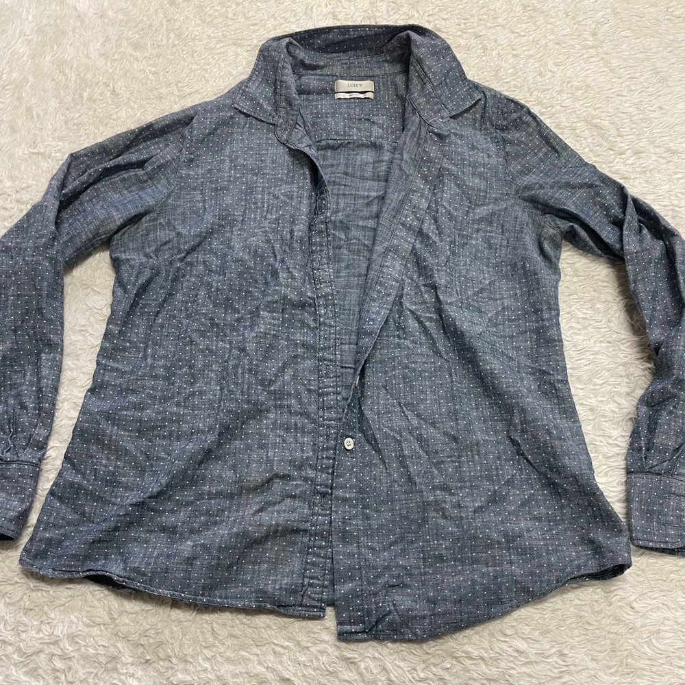 j crew collar shirt polka dot style